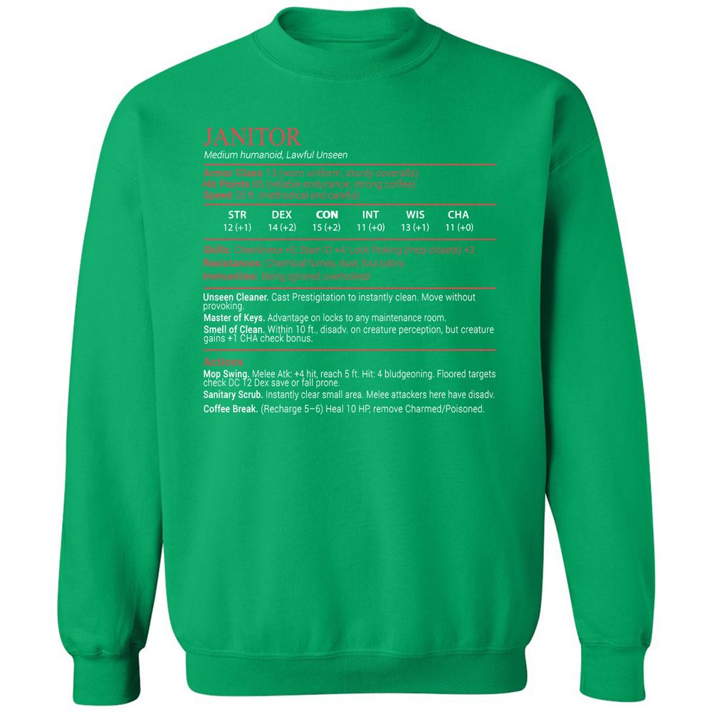 Janitor Stats Block - Irish Green - 13