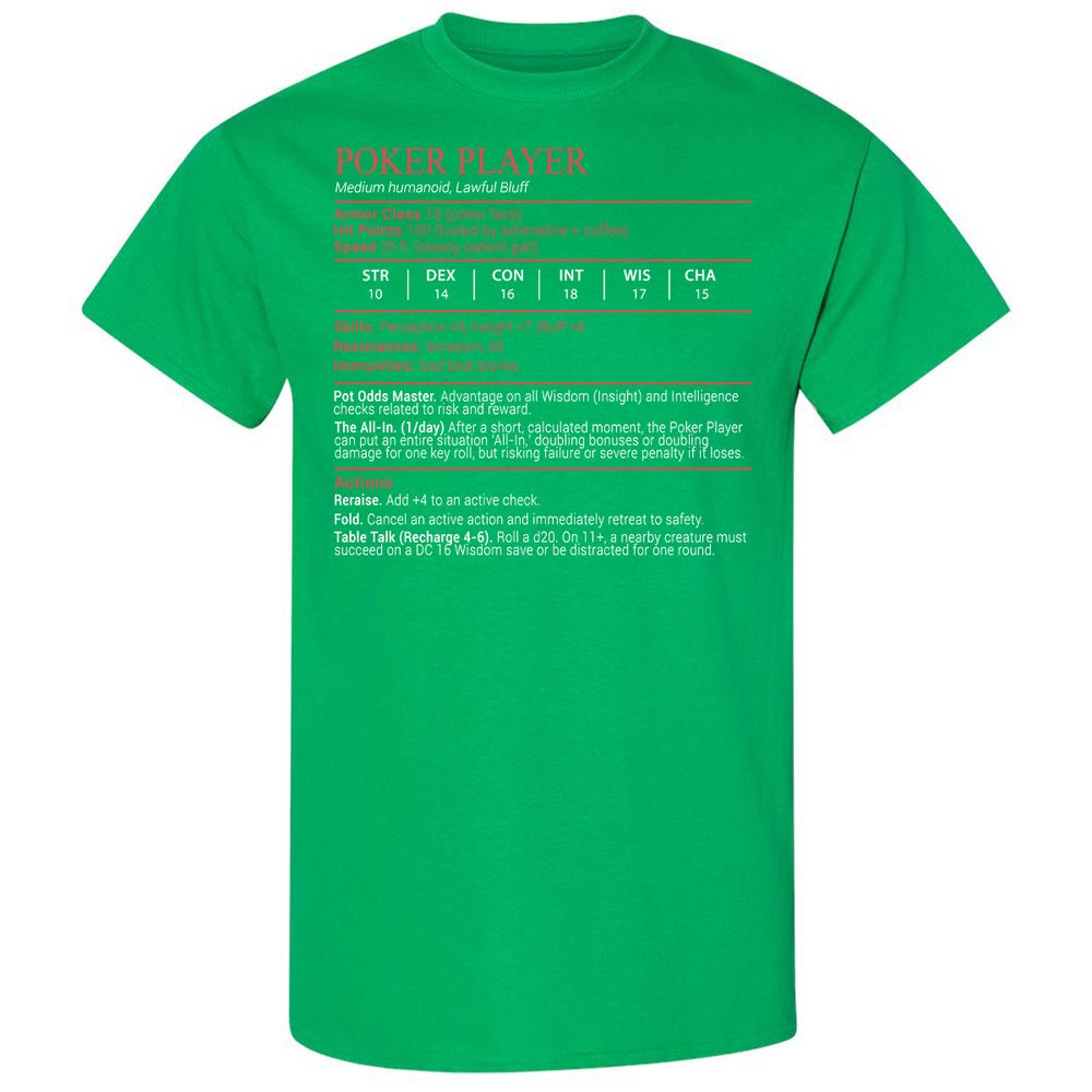 Poker Player Stats Block - Irish Green - 13