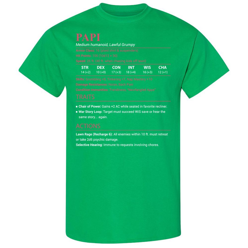 Papi Stats Classic Unisex T-Shirt - Irish Green - 13