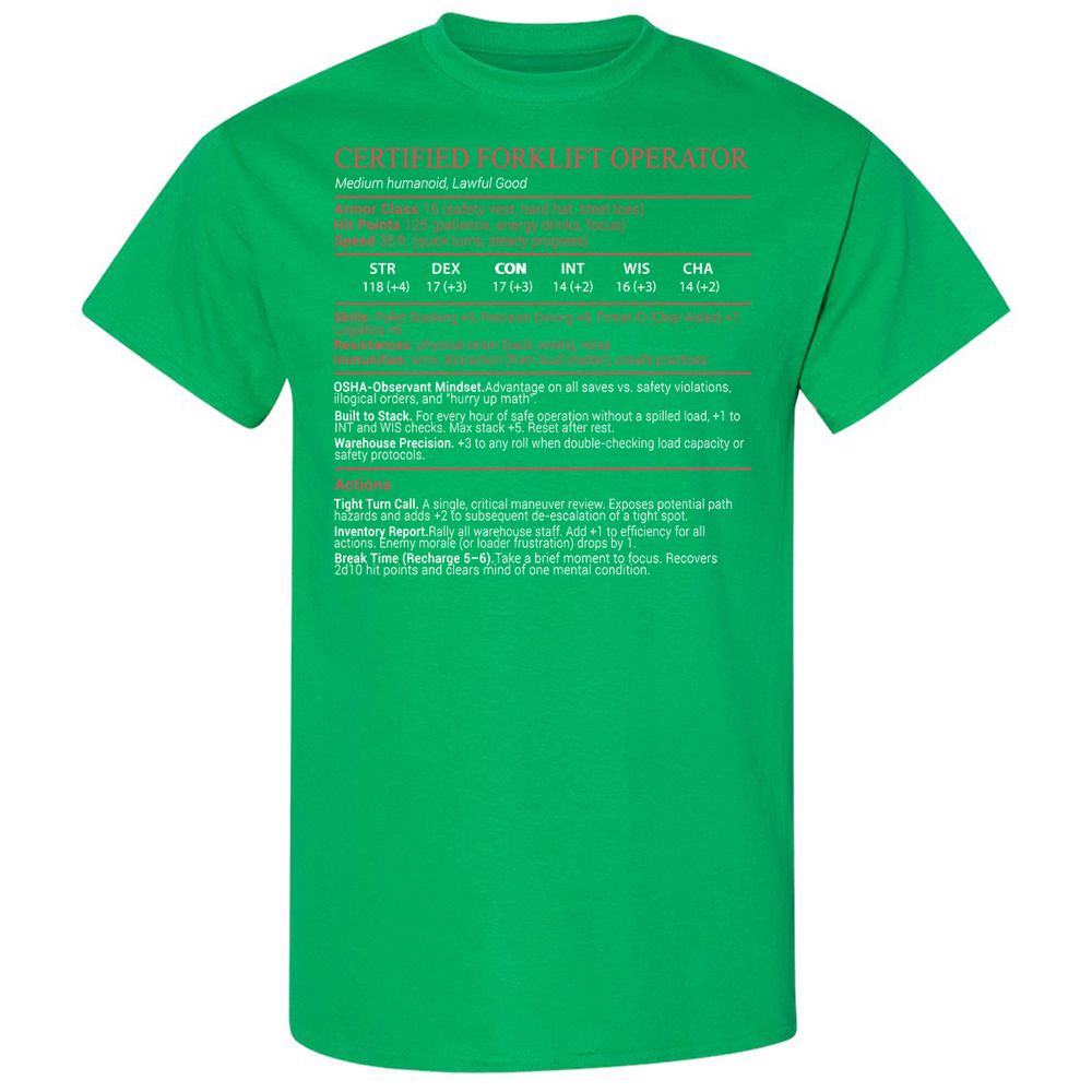 Certified Forklift Operator Stats Block - Irish Green - 13