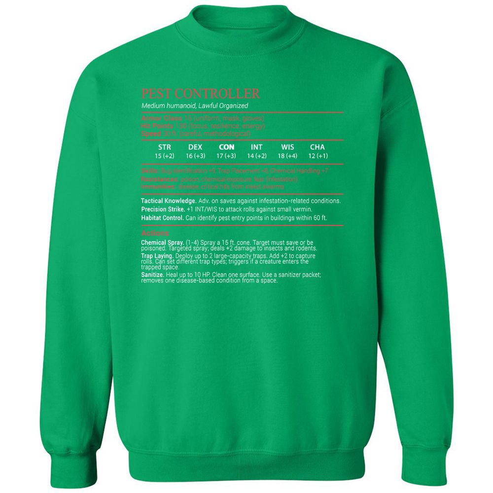 Pest Controller Stats Block - Irish Green - 13
