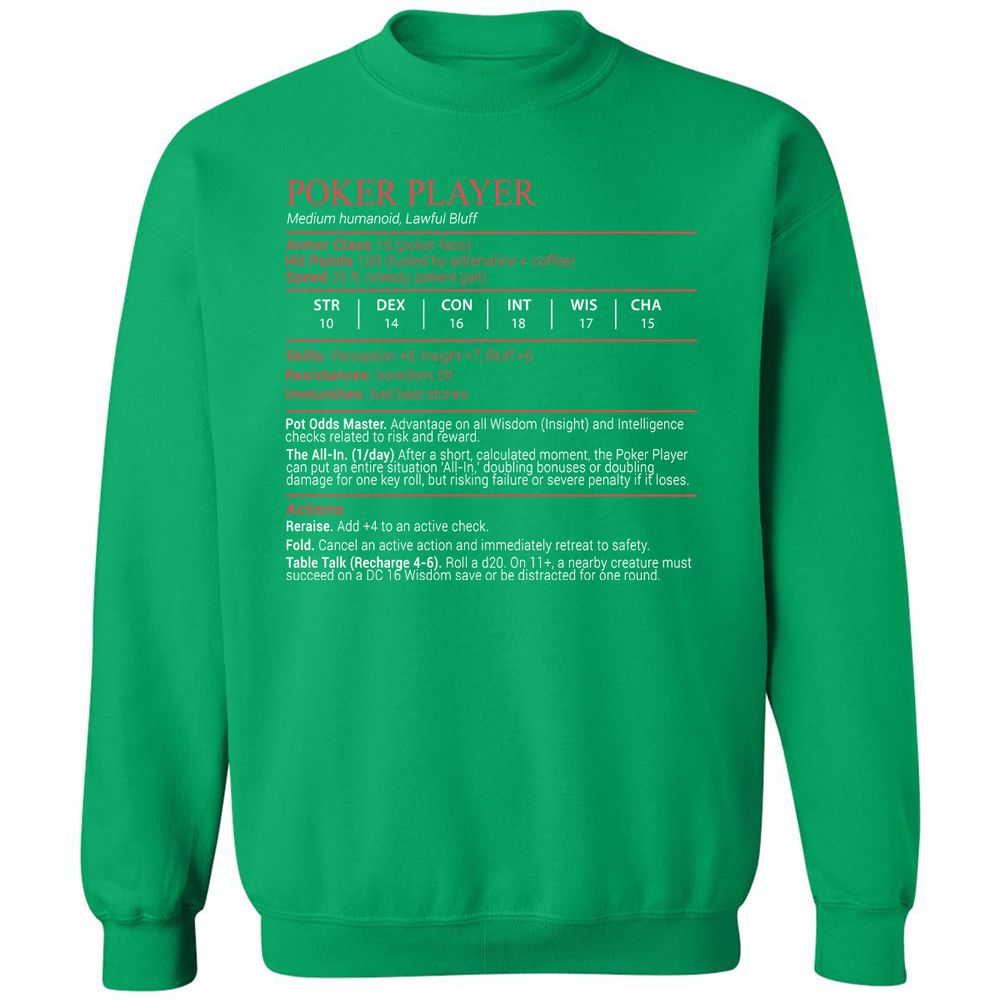 Poker Player Stats Block - Irish Green - 13