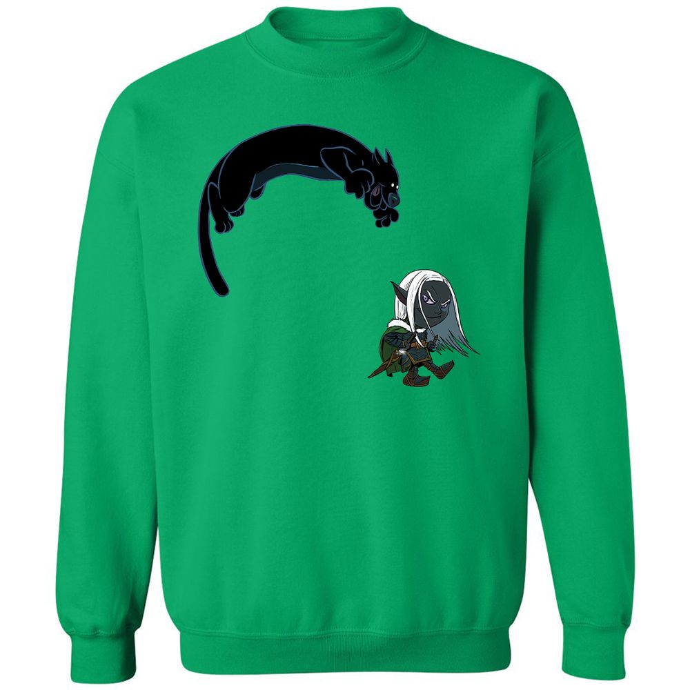 Drizzt and Guenhwyvar Classic Unisex Sweatshirt - Irish Green - 13