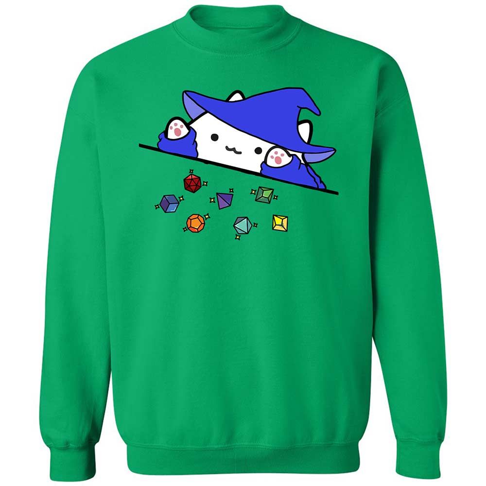 Cat Throws Dices Classic Unisex Sweatshirt - Irish Green - 13