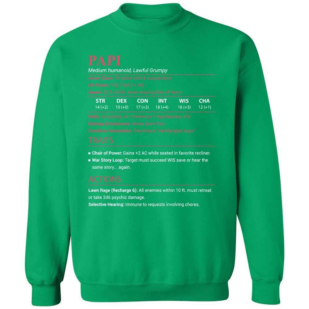 Papi Stats Classic Unisex Sweatshirt - Irish Green - 13