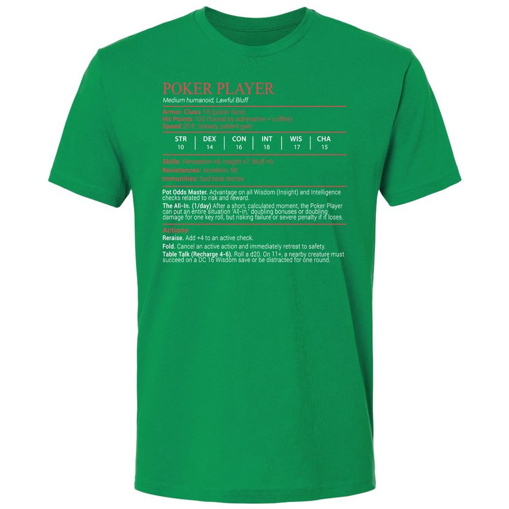 Poker Player Stats Block - Kelly Green - 13