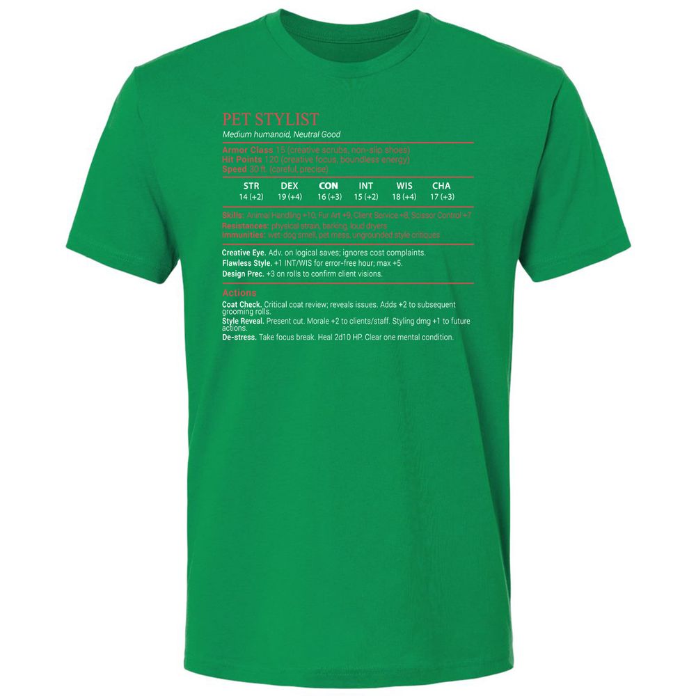 Pet Stylist Stats Block - Kelly Green - 13
