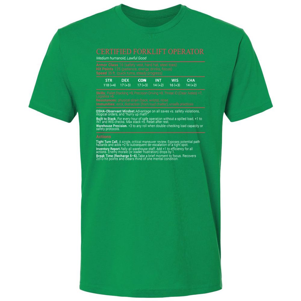 Certified Forklift Operator Stats Block - Kelly Green - 13