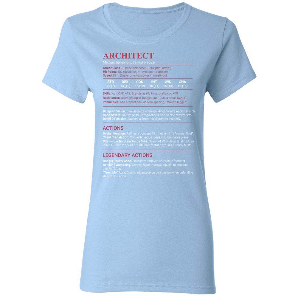 Architect Stats Women's T-Shirt - Light Blue - 13