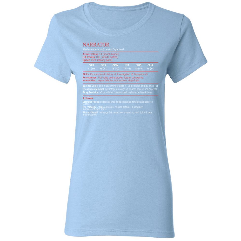 Narrator Stats Block - Light Blue - 13