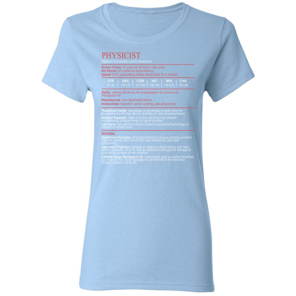 Physicist Stats Block - Light Blue - 13