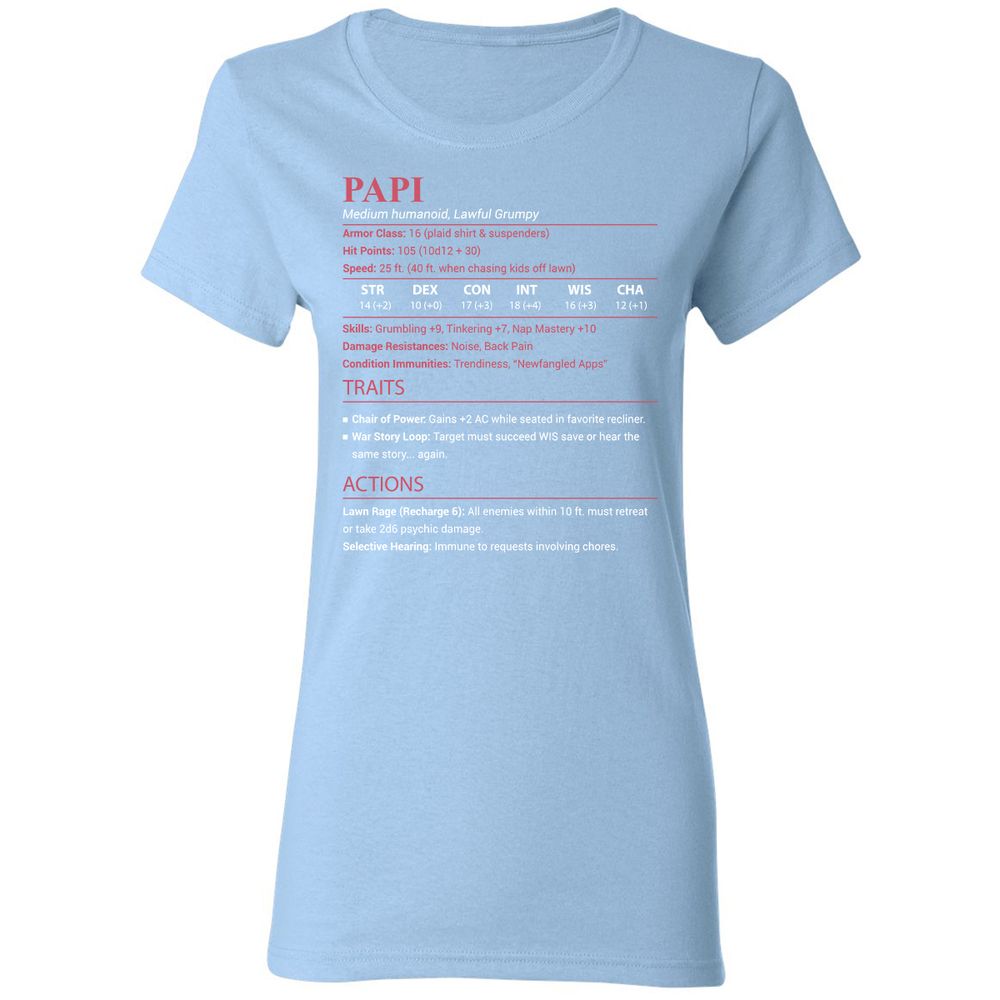 Papi Stats Women's T-Shirt - Light Blue - 13