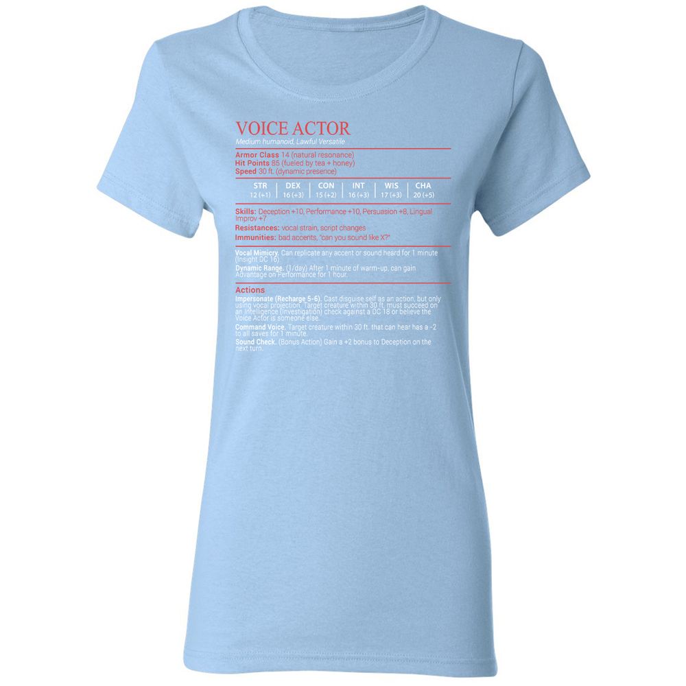 Voice Actor Stats Block - Light Blue - 13