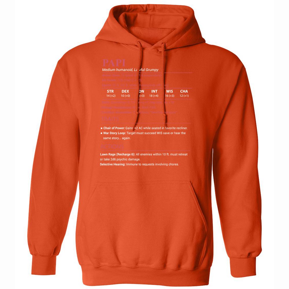 Papi Stats Classic Unisex Hoodie - Orange - 13