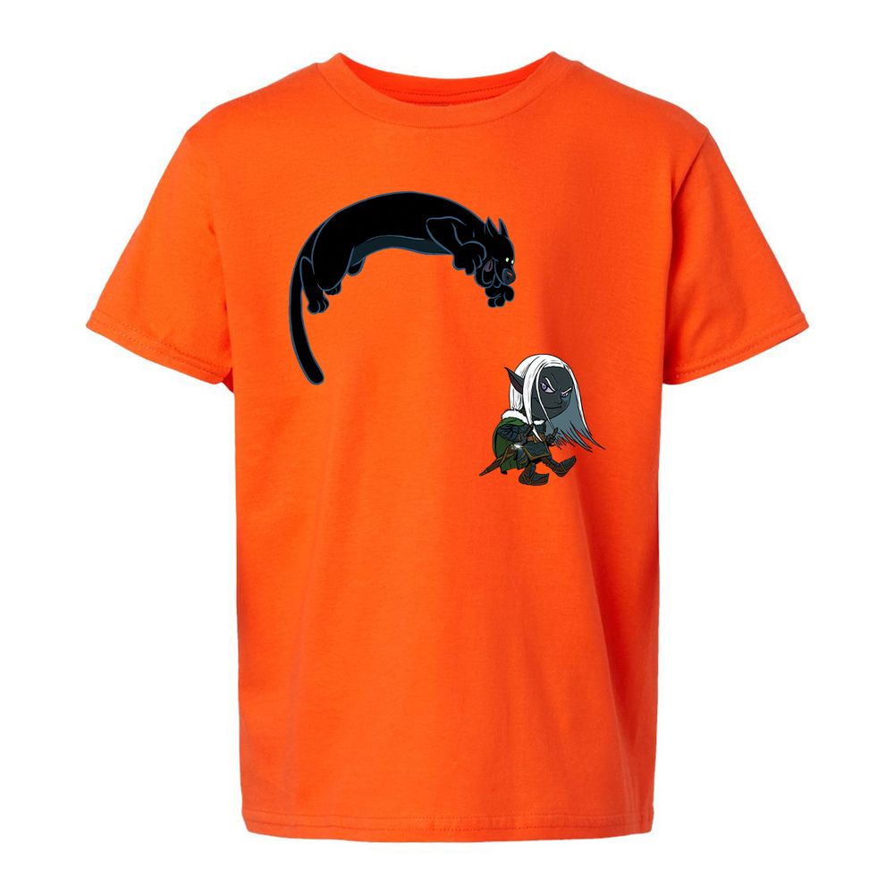Drizzt and Guenhwyvar Kids T-Shirt - Orange - 13