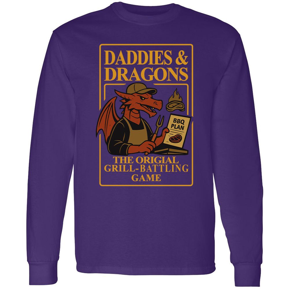 Daddies & Dragons Long Sleeve T-Shirt - Purple - 13