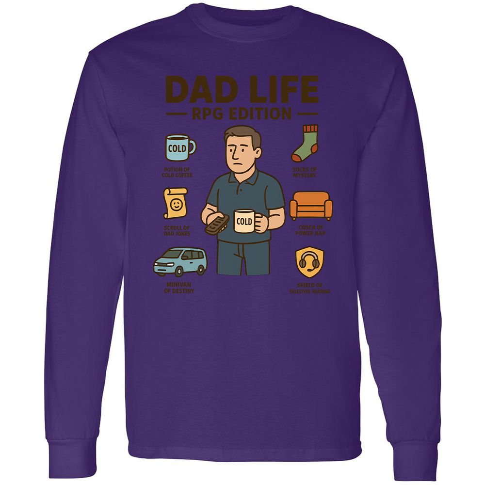 Dad Life RPG Edition Long Sleeve T-Shirt - Purple - 13
