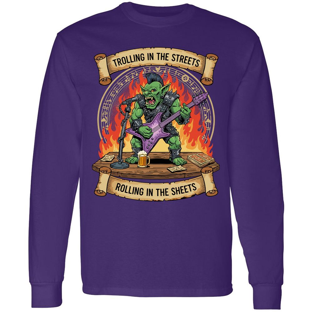 Trolling in the Streets Long Sleeve T-Shirt - Purple - 13