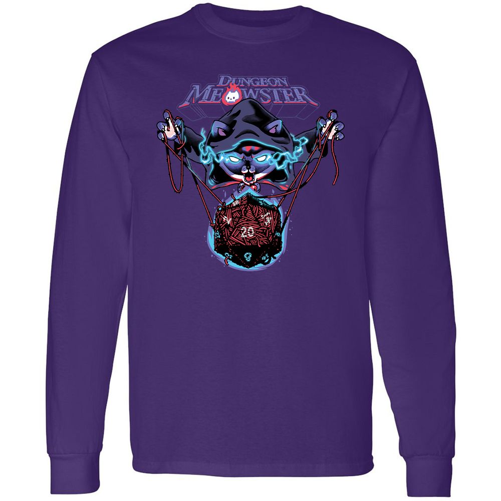 Dungeon Meowster Long Sleeve T-Shirt - Purple - 13
