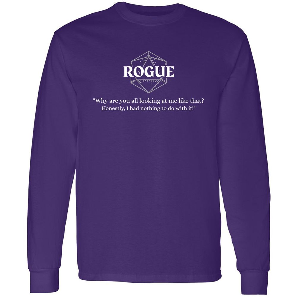 Rogue – Why Are You All Looking At Me Like That Long Sleeve T-Shirt - Purple - 13