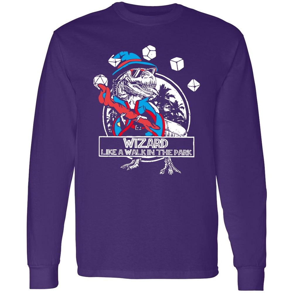 Wizard Like The Walk In The Park Long Sleeve T-Shirt - Purple - 13