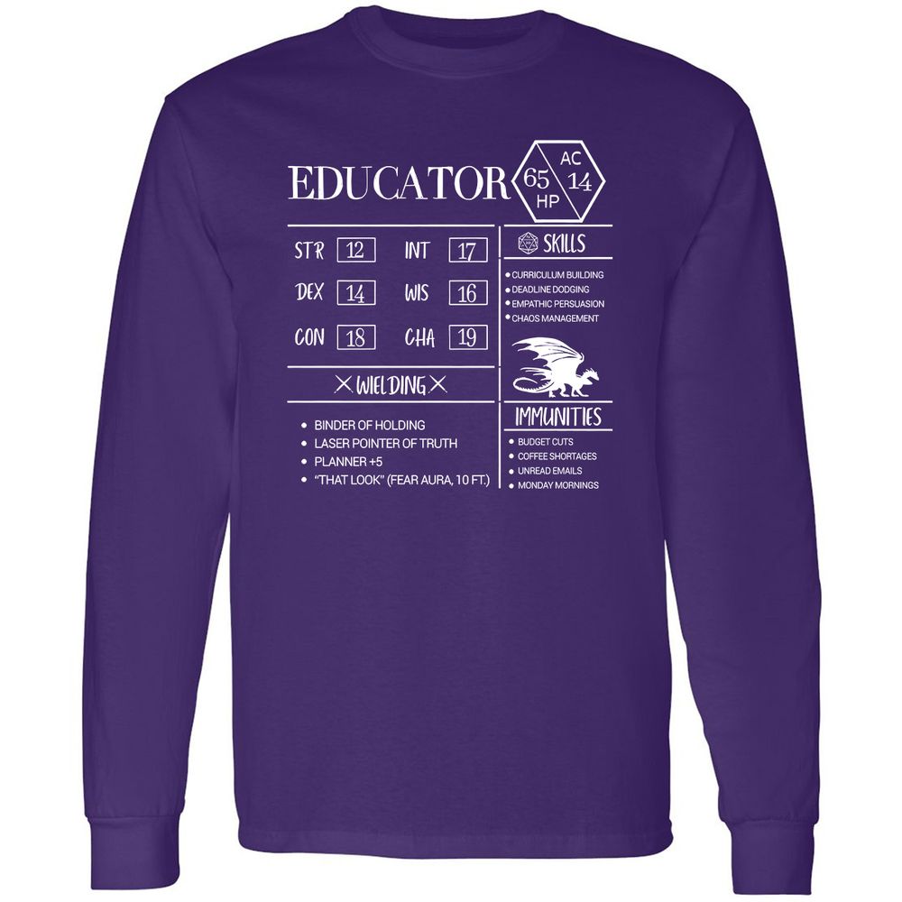 Educator New Long Sleeve T-Shirt - Purple - 13
