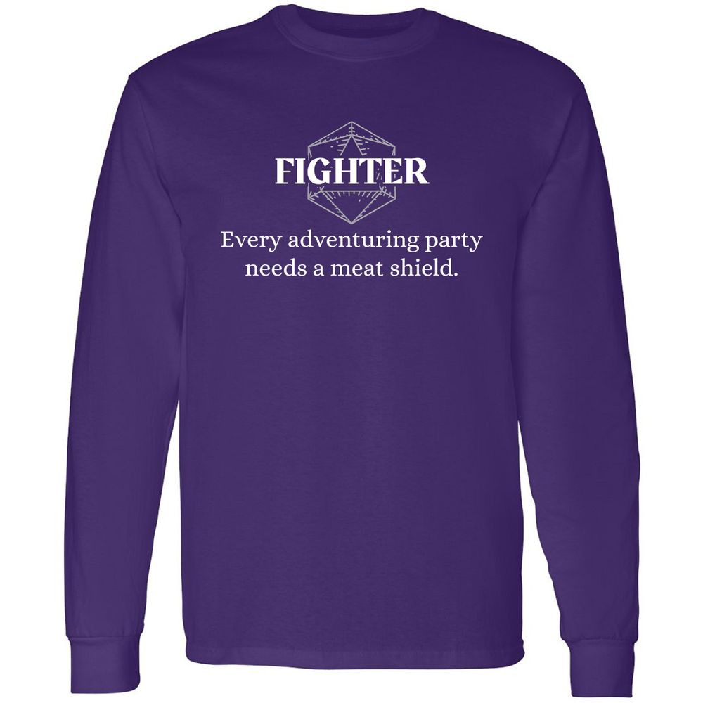 Fighter – Every Party Needs A Meat Shield Long Sleeve T-Shirt - Purple - 13