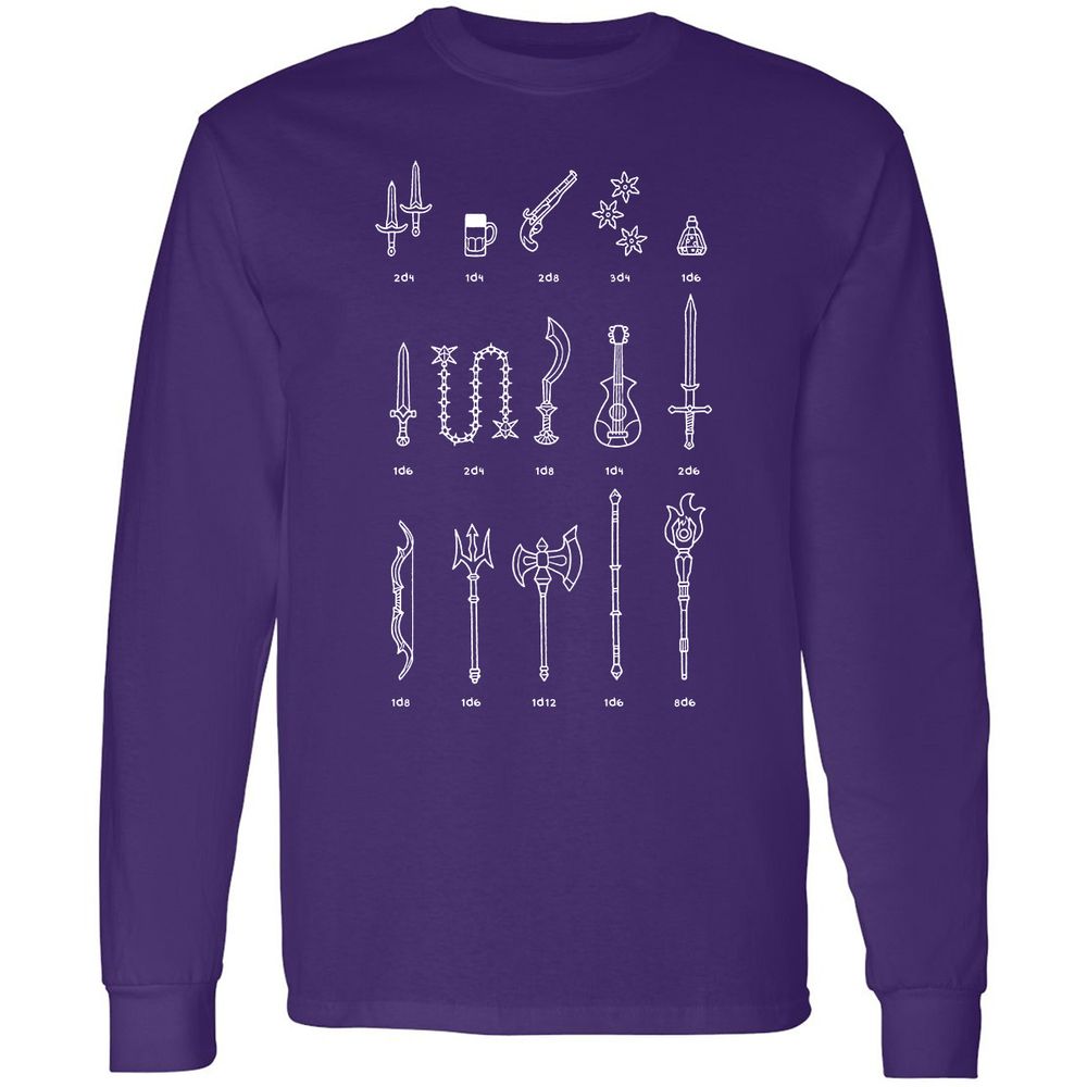 Damage Dealer RPG Long Sleeve T-Shirt - Purple - 13
