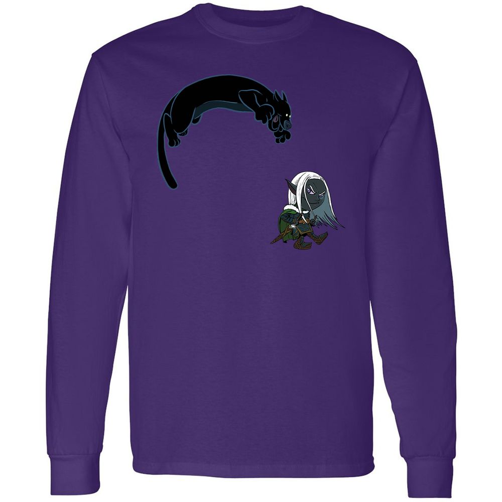 Drizzt And Guenhwyvar Long Sleeve T-Shirt - Purple - 13