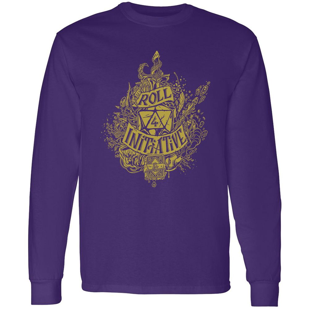 Roll Initiative Long Sleeve T-Shirt - Purple - 13