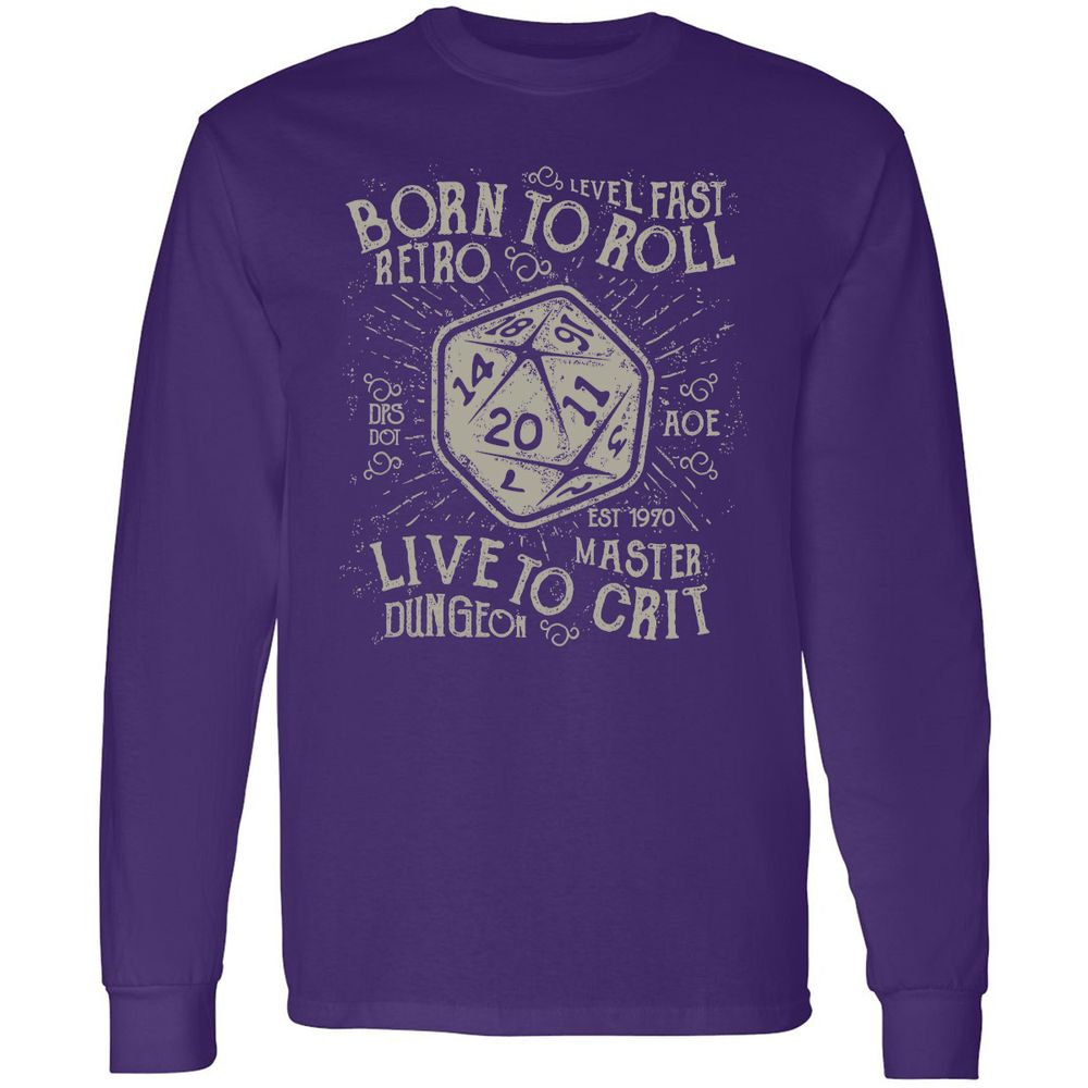 Born To Roll Live To Crit Long Sleeve T-Shirt - Purple - 13