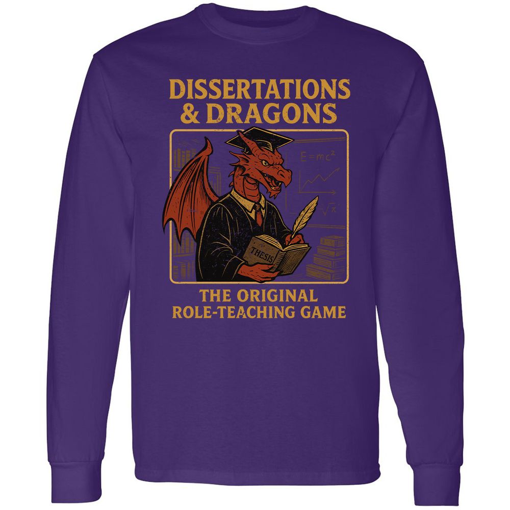 Disserations & Dragons Long Sleeve T-Shirt - Purple - 13