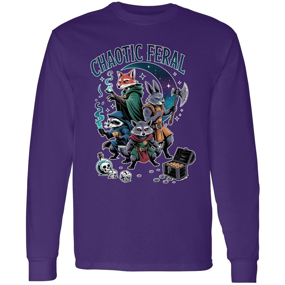 Chaotic Feral Long Sleeve T-Shirt - Purple - 13