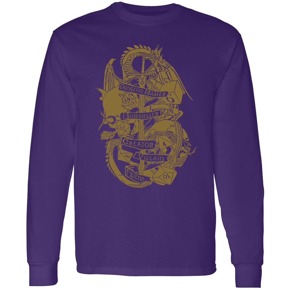 Dungeon Master Dragon Long Sleeve T-Shirt - Purple - 13