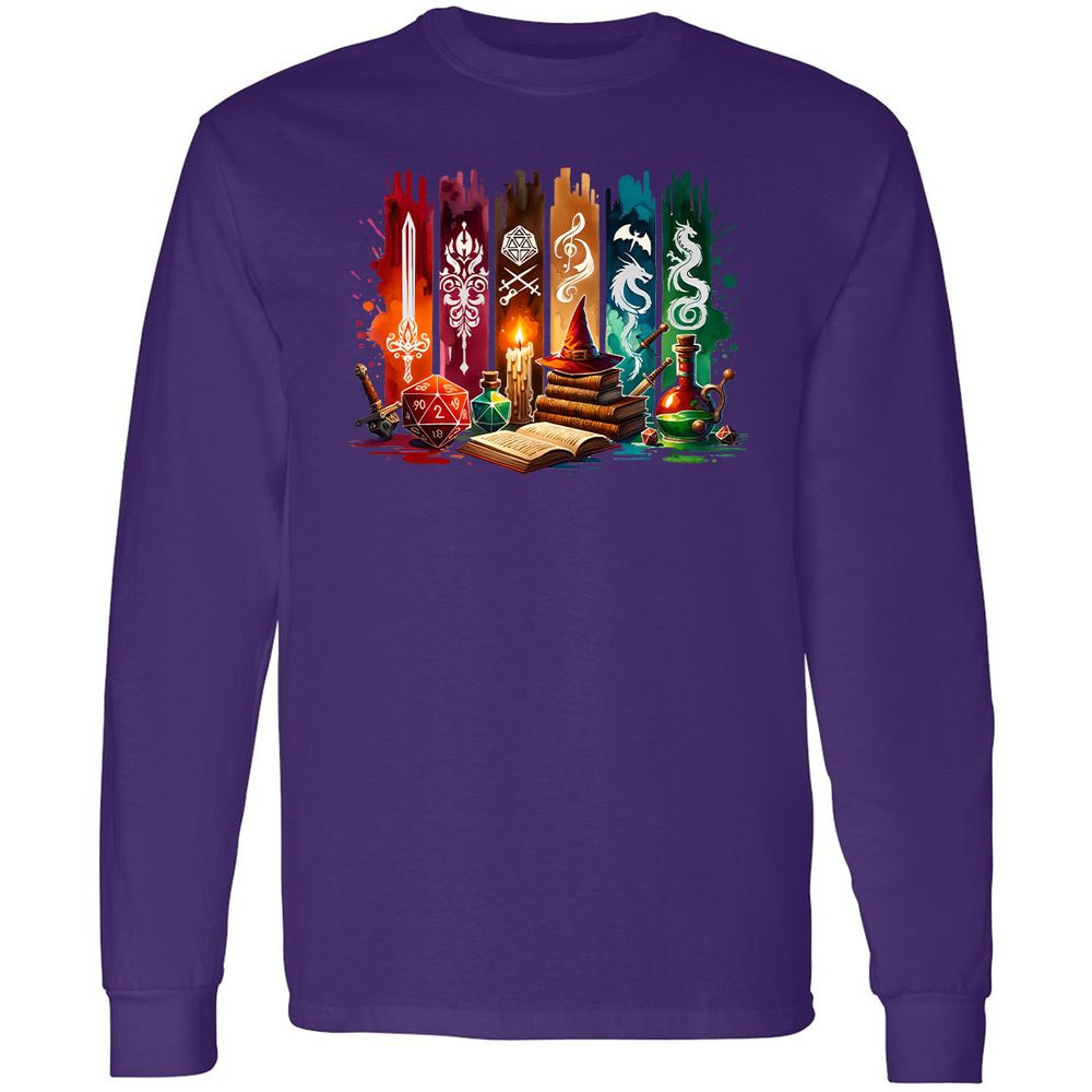 DnD Classes Long Sleeve T-Shirt - Purple - 13