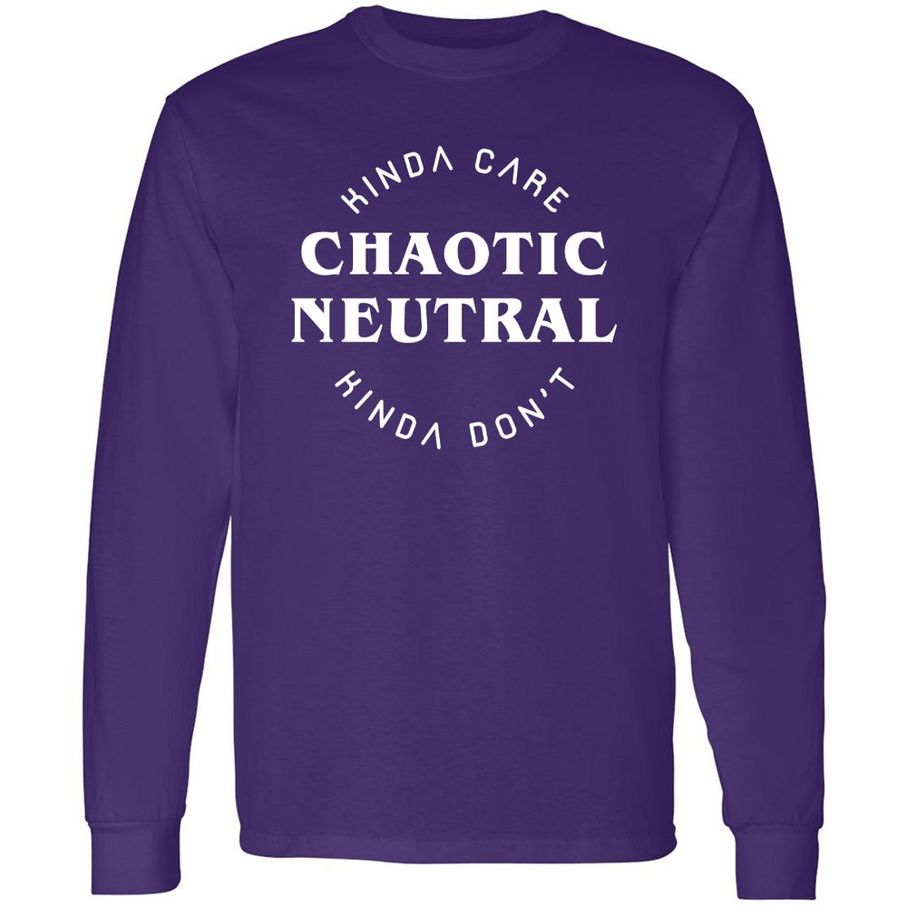 Chaotic Neutral Long Sleeve T-Shirt - Purple - 13