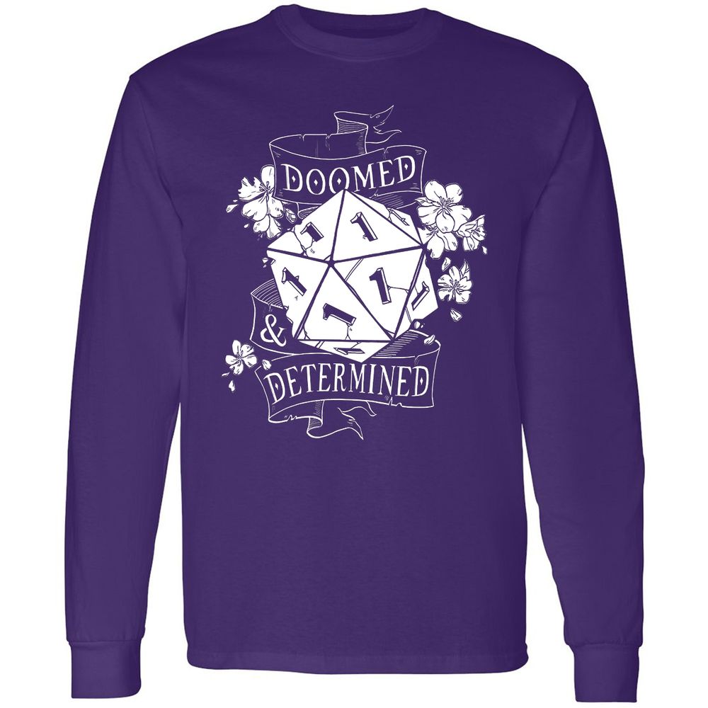 Doomed Determined Long Sleeve T-Shirt - Purple - 13