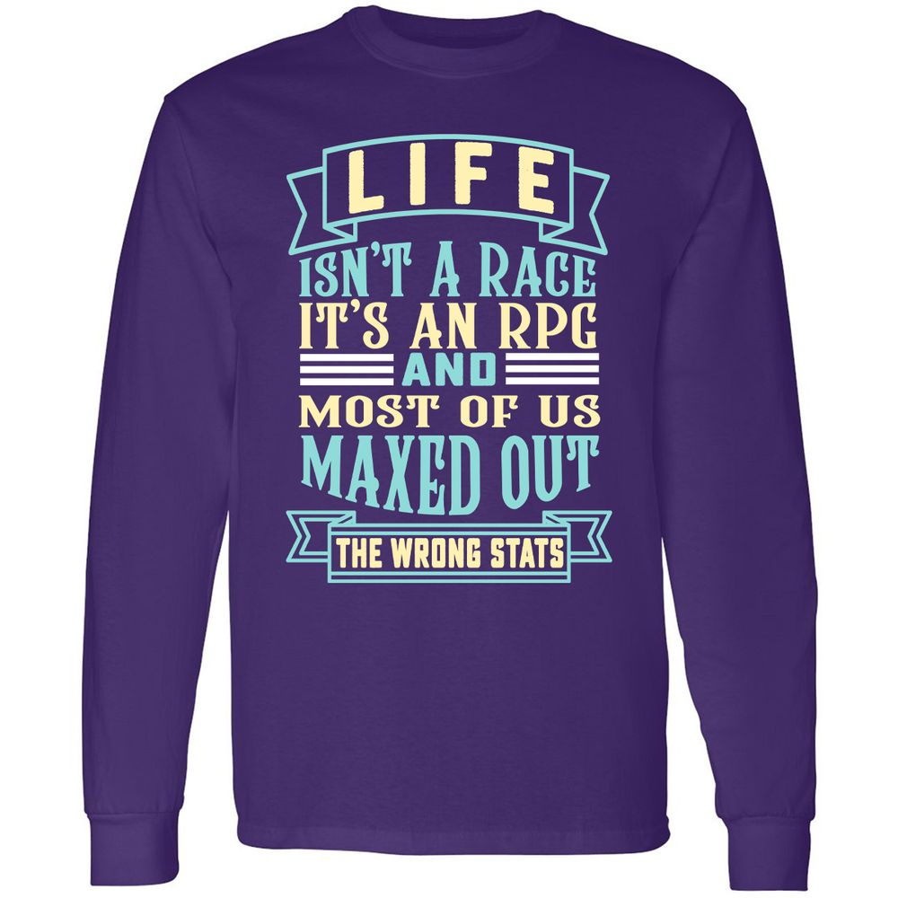 Life Is A RPG Long Sleeve T-Shirt - Purple - 13
