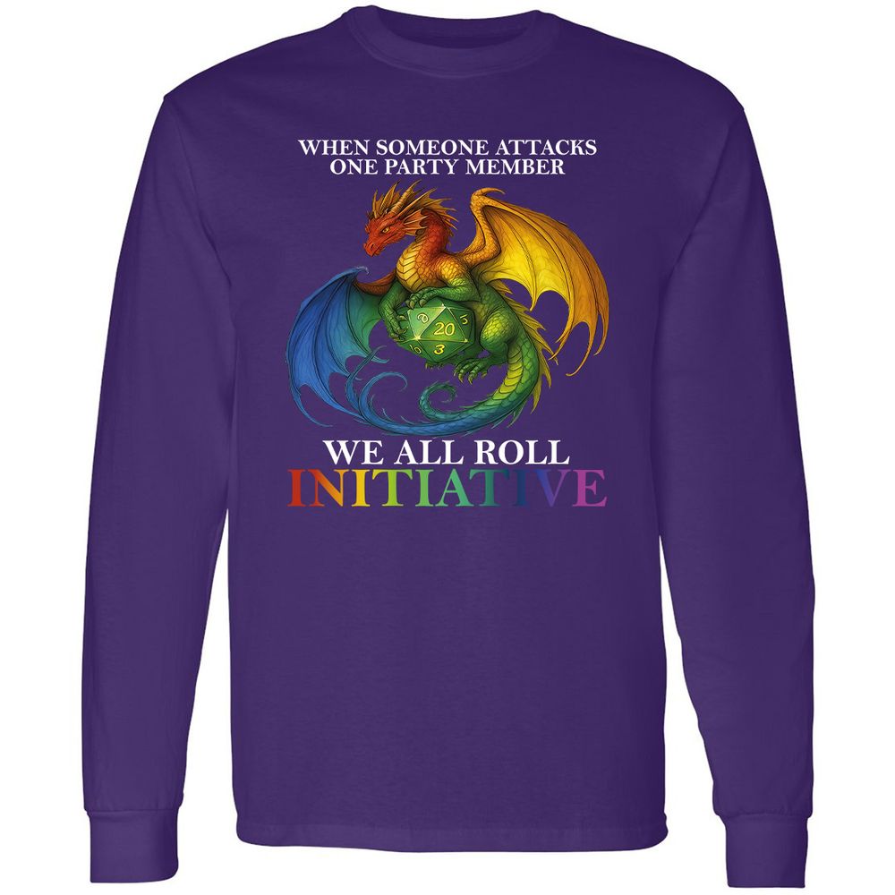 Dragon Roll For Initiative Long Sleeve T-Shirt - Purple - 13