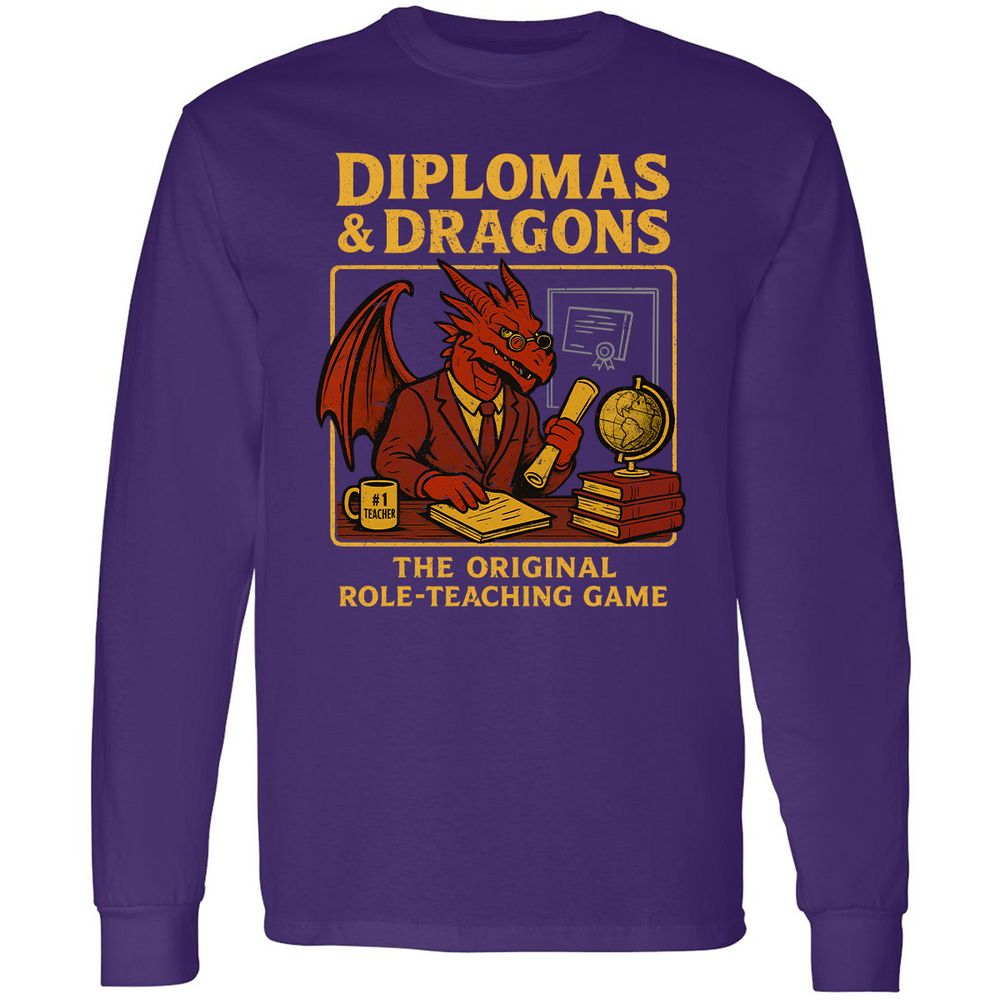 Diplomas & Dragons Long Sleeve T-Shirt - Purple - 13