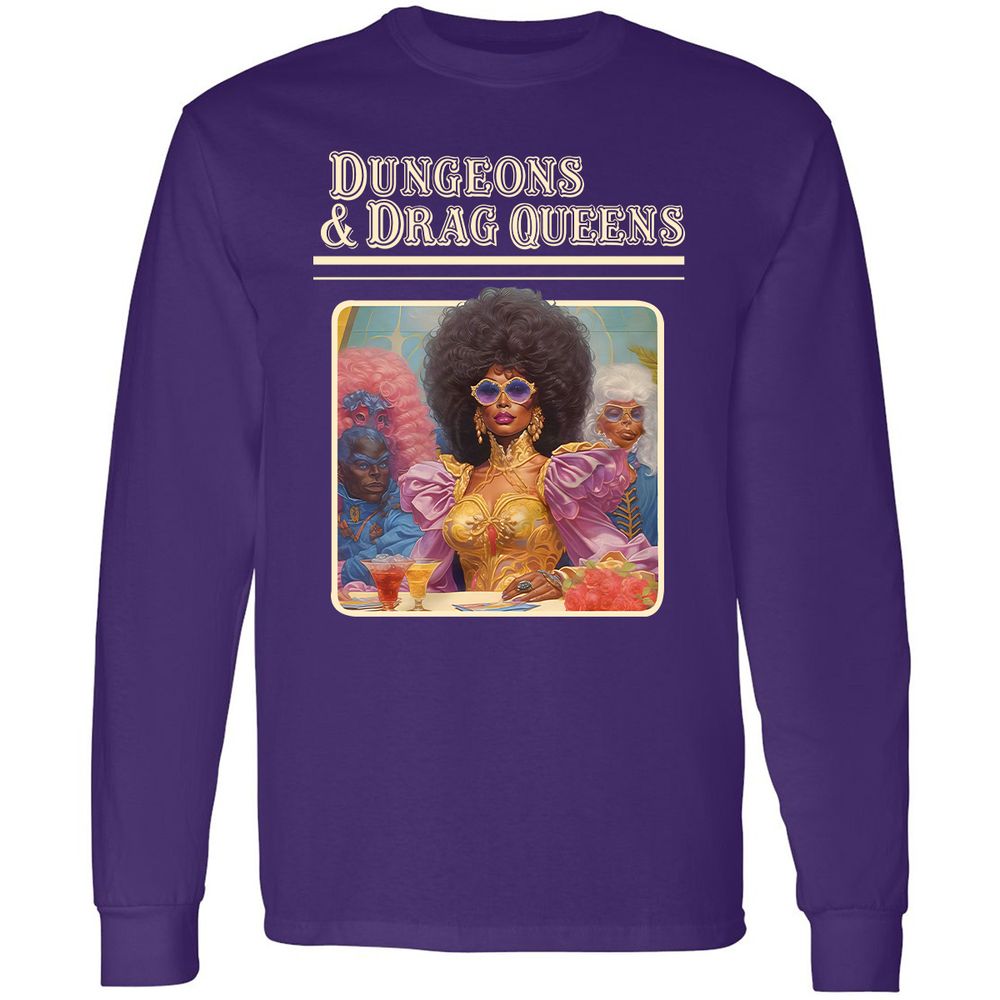 Dungeons & Drag Queens Long Sleeve T-Shirt - Purple - 13