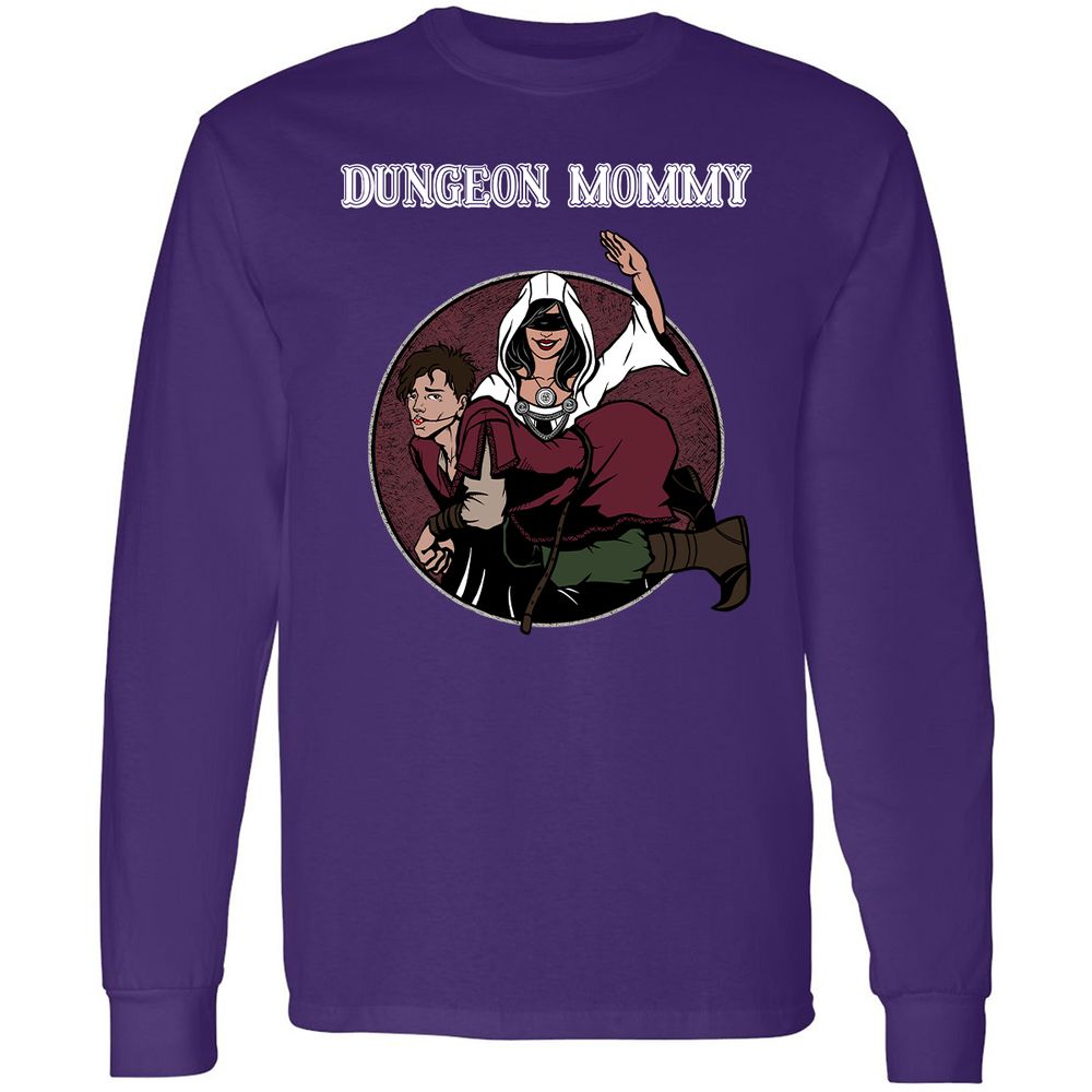 Dominant Dungeon Mommy Long Sleeve T-Shirt - Purple - 13