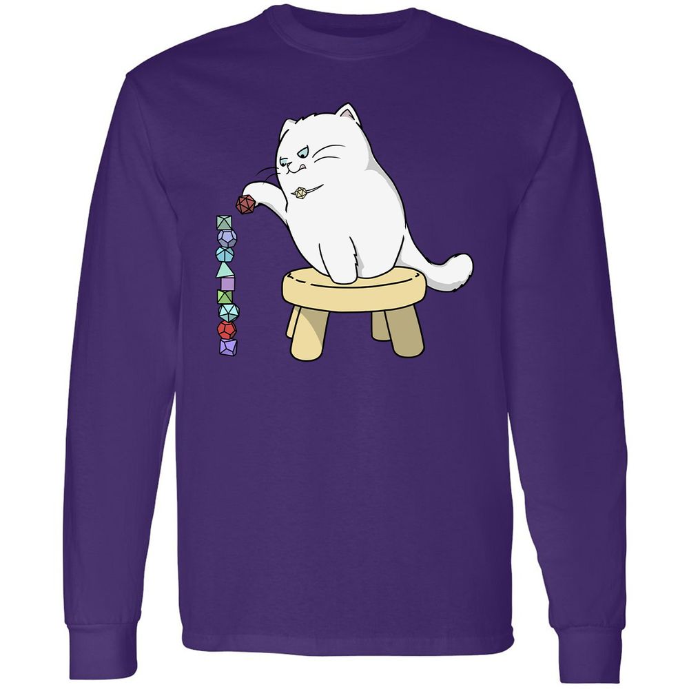 Cat Stacking Dice Long Sleeve T-Shirt - Purple - 13