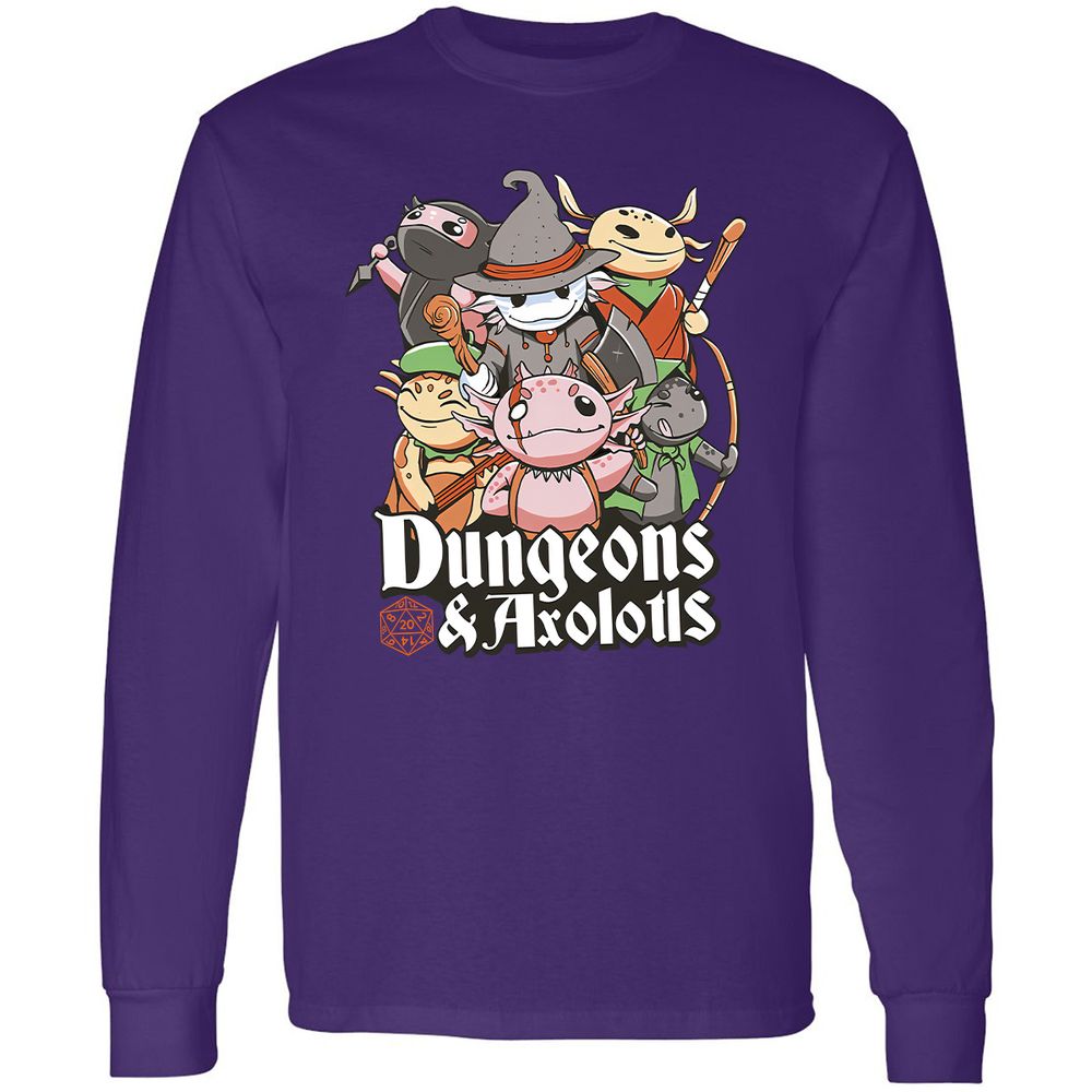 Dungeons And Axolotls Long Sleeve T-Shirt - Purple - 13