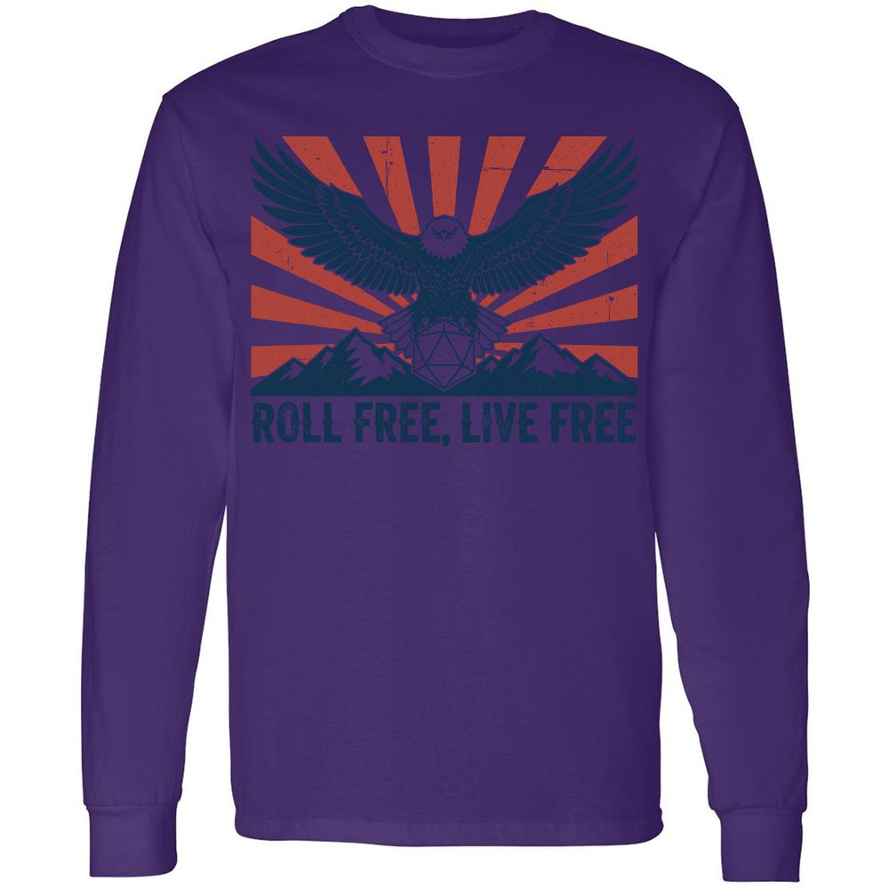 Roll Free, Live Free Long Sleeve T-Shirt - Purple - 13