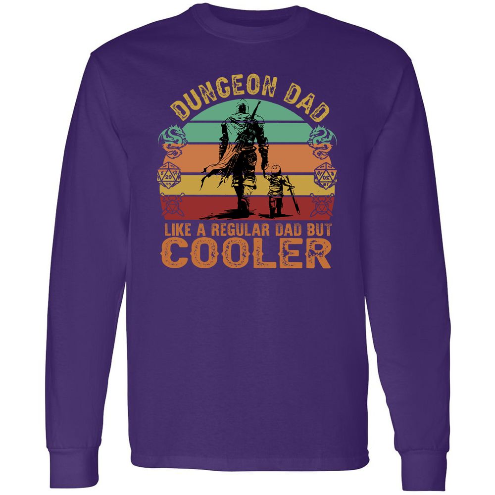 Dungeon Dad Like A Regular Dad Long Sleeve T-Shirt - Purple - 13