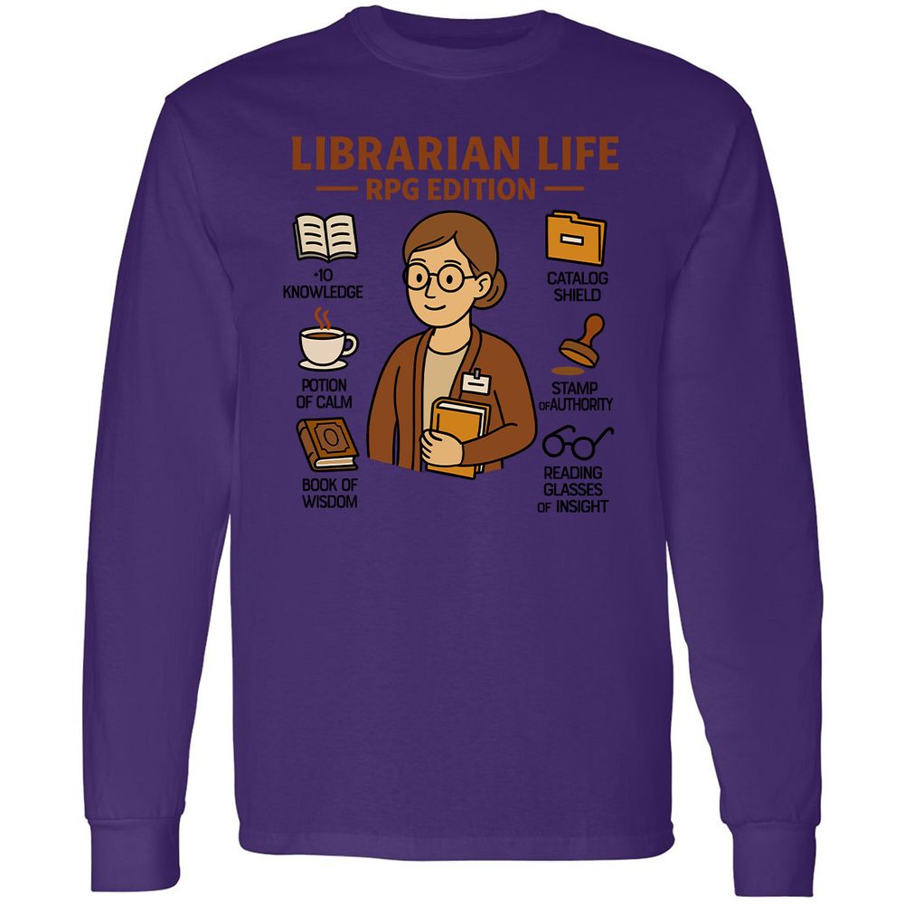 Librarian Life RPG Edition Long Sleeve T-Shirt - Purple - 13