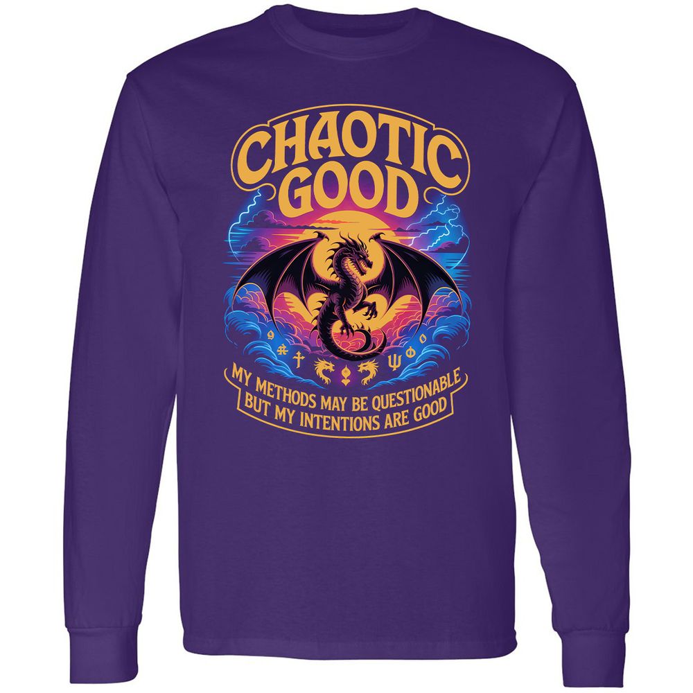 Chaotic Good Long Sleeve T-Shirt - Purple - 13