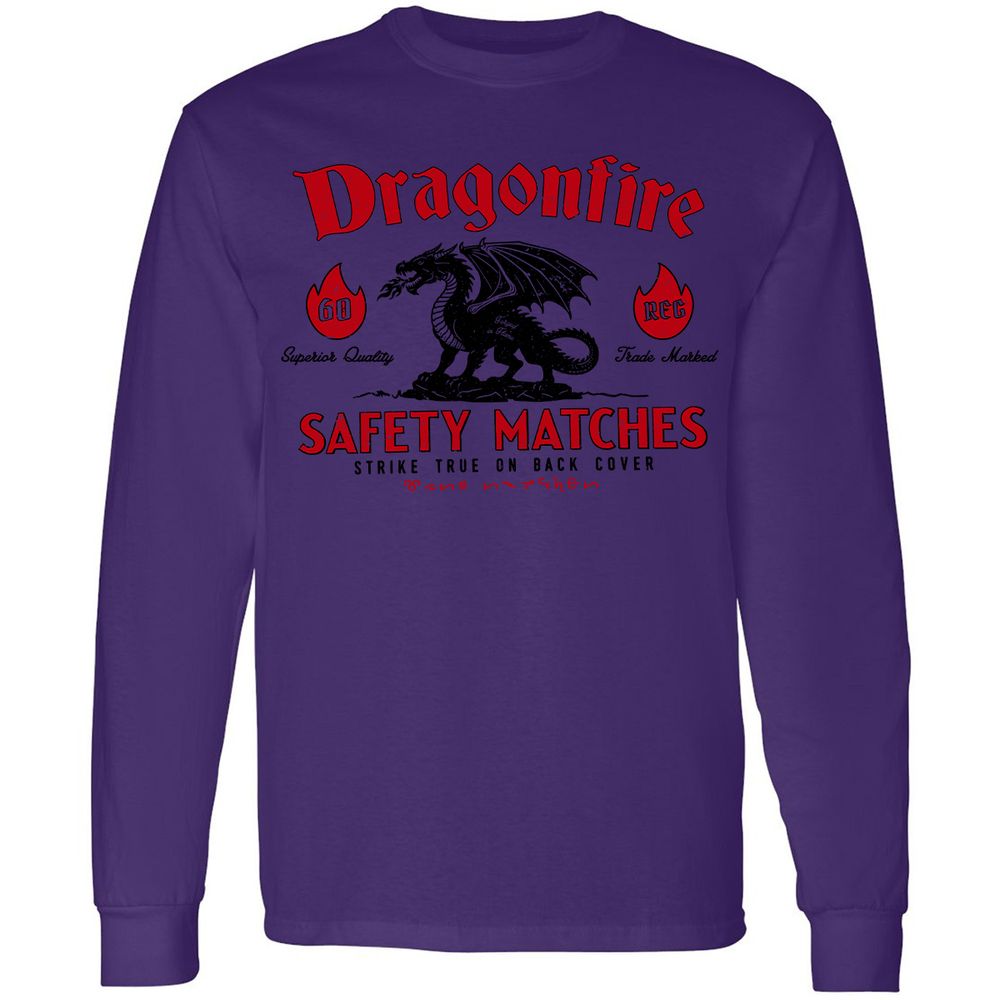 Dragonfire Long Sleeve T-Shirt - Purple - 13
