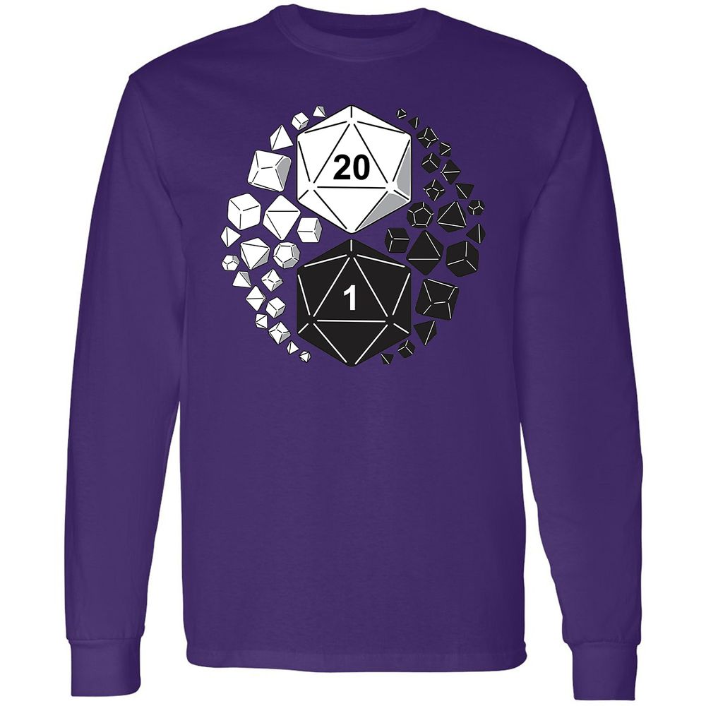 Gaming Yin Yang Long Sleeve T-Shirt - Purple - 13